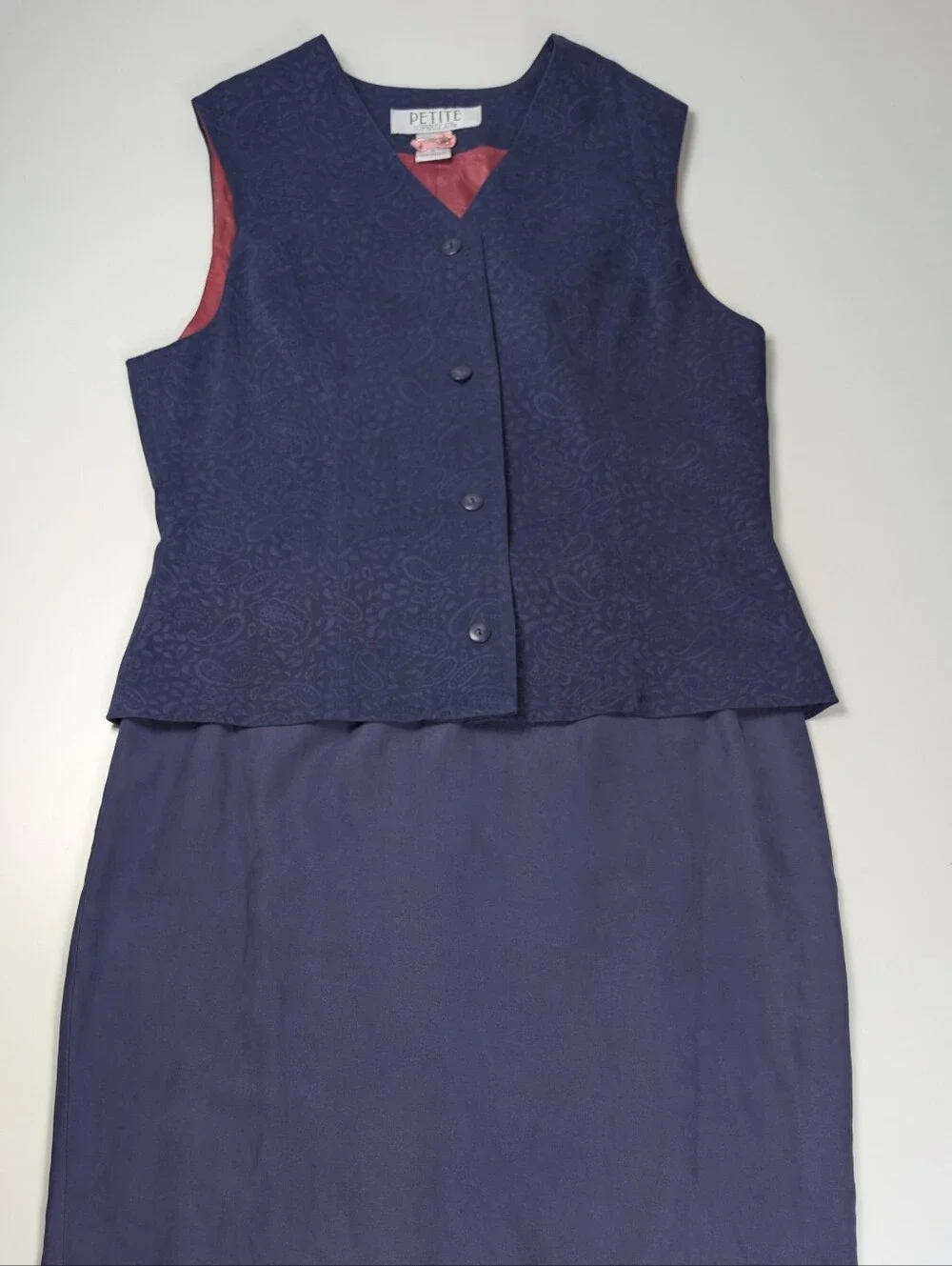 VTG Petite Sophisticate Size 8 Purple Paisley Vest & Maxi Skirt 2 Piece Set EUC